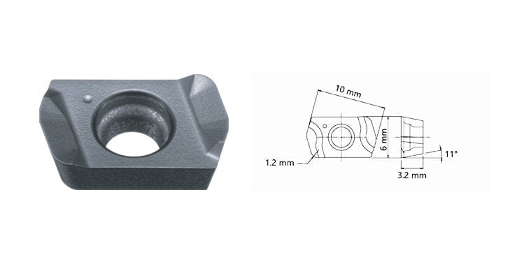 DIJET EPMT100312ZER JC8050 HIGH FEED INSERT, 10/BX - 419 Carbide