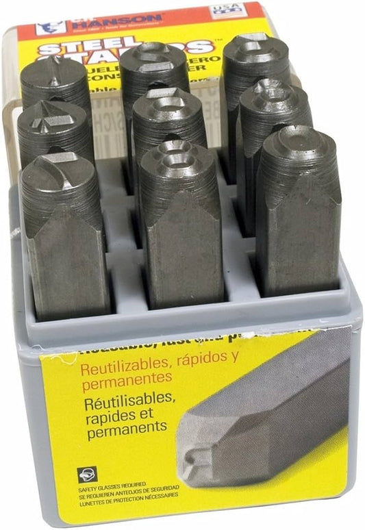 CH HANSON STAMP SET 21520 5/8" HEAVY DUTY NUMBER SET, 9 PCS - 419 Carbide