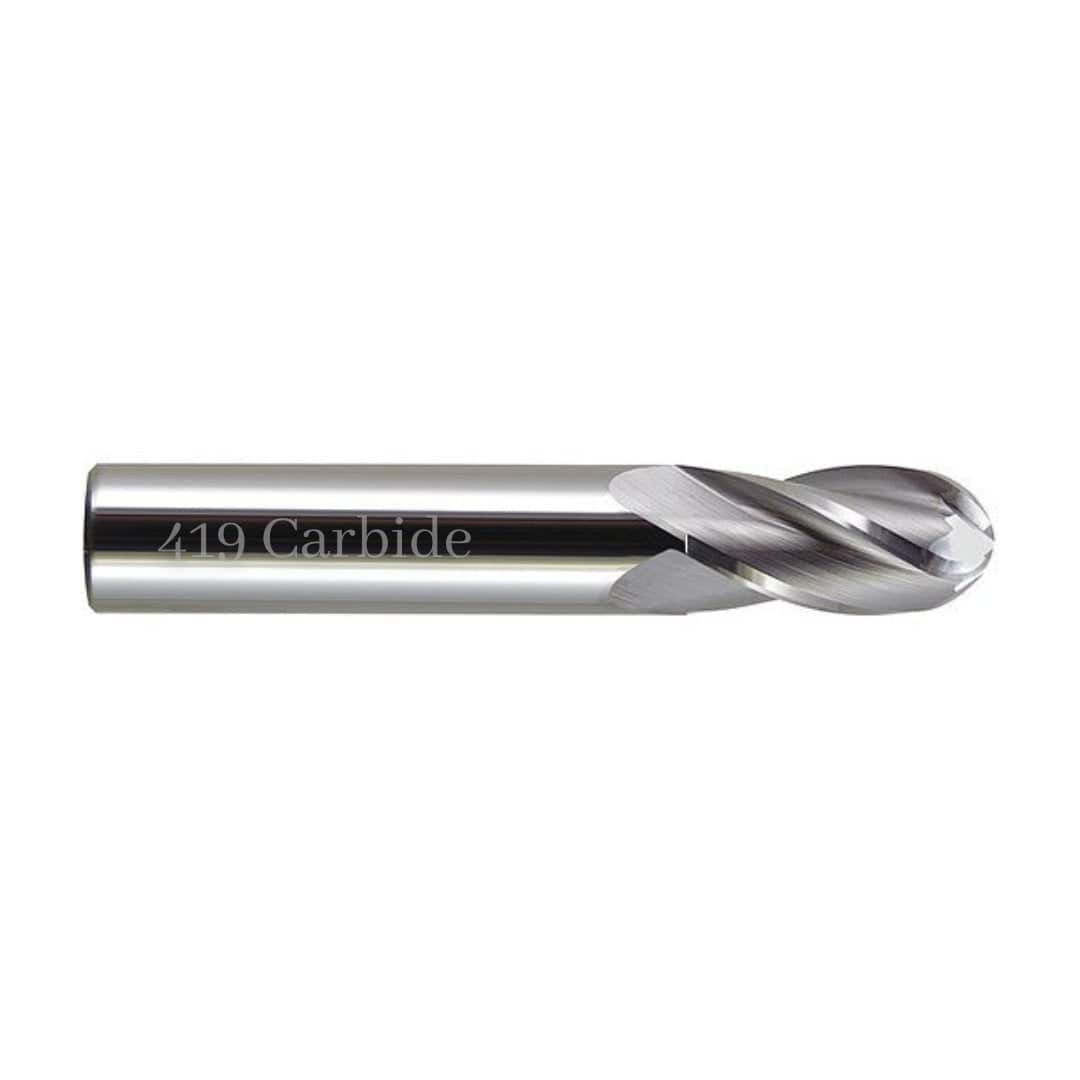 GP Uncoated 4 Flute Ball End Mill - 419 Carbide